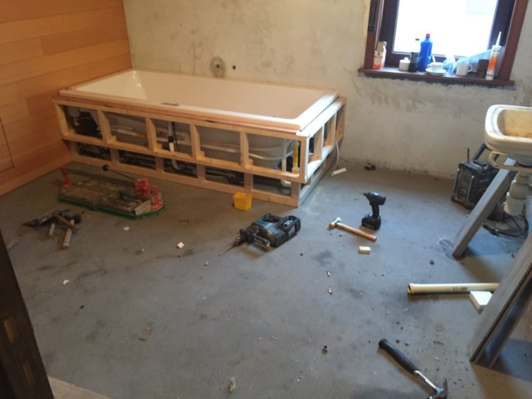 Renovatie van een badkamer